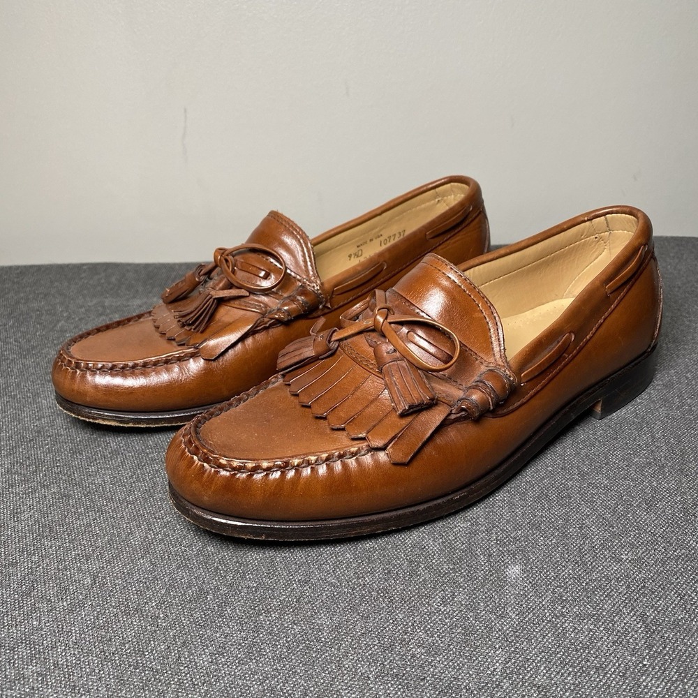 Allen Edmonds Stoughton Tassel Loafer Slip-On 9.5D Leather Brown